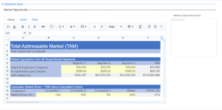 Business Case Spreadsheet Data