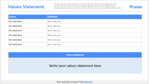 Image 3 for Statement Of Values Template