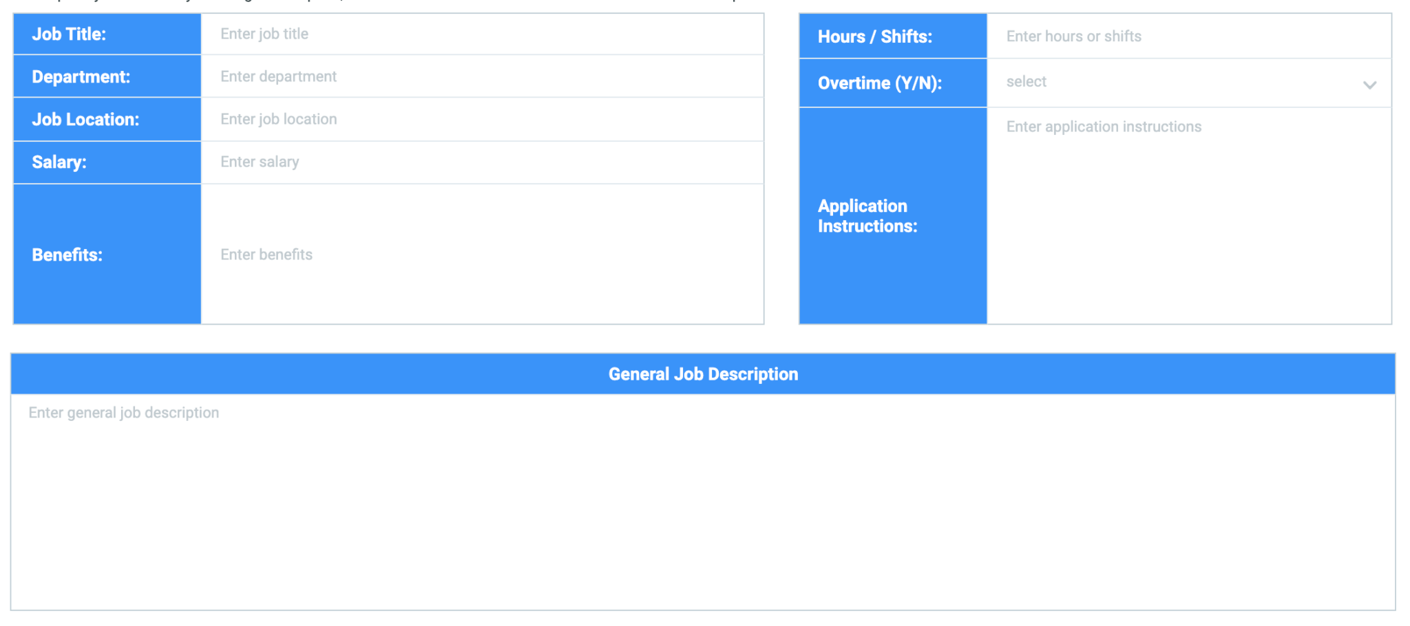 Job Description Template - Human Resources Software Online Tools